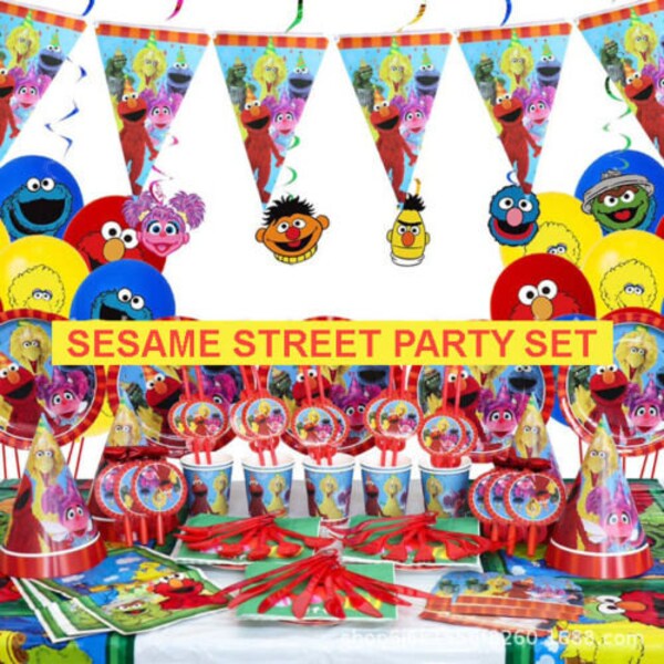 72pcs Sesame Street Birthday Party Supplies Banner Balloons Set Decoration