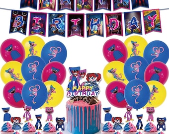 Huggy Wuggy Party Supplies Banner Balloons Birthday Party Set Decoration