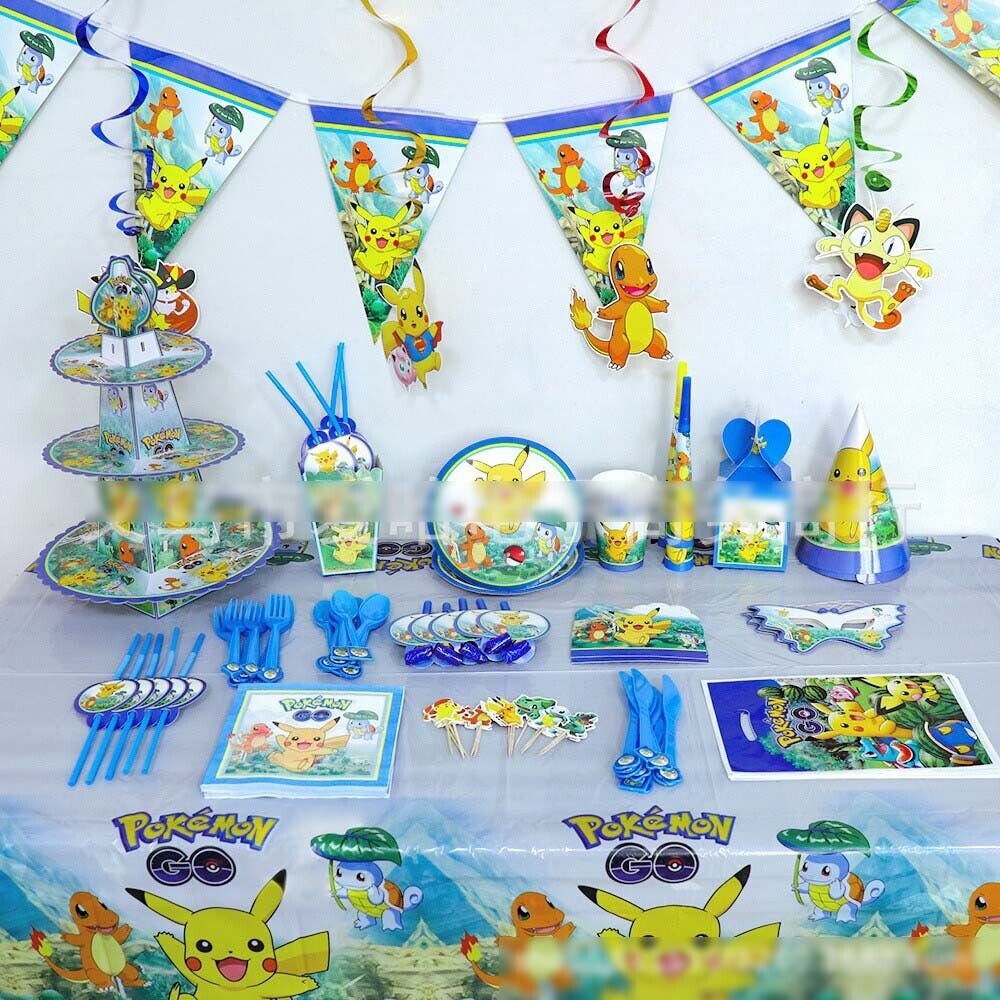 72pcs Pokemon Birthday Party Supplies Banner Balloons Set Decoration - Etsy