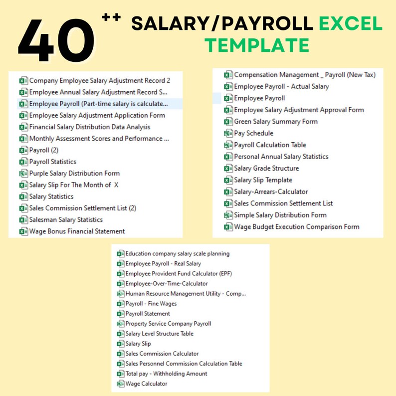40 SET Salary Payroll EXCEL TEMPLATE Empower Your Office & Projects