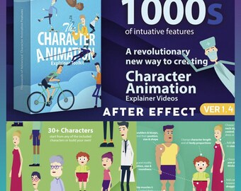 Paquete de plantillas de kit de herramientas explicativo de animación de personajes Mega colección / After Effects