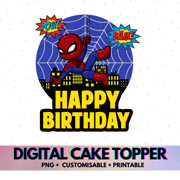 Spiderman Cake Topper Etsy Australia