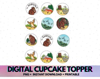 INSTANT DOWNLOAD | Digital Gruffalo Cupcake Topper | Easy Printable