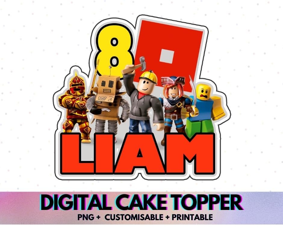 Roblox cake topper ⚒️ – AnasPartyPaper