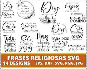 Religious Spanish SVG Bundle, Christian Bible Quotes (Digital Download)