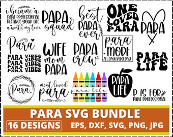 Para SVG Bundle | Paraprofessional SVG | Teacher Assistant svg | School Staff SVG | Education svg | Para Life svg, Cricut Cut File