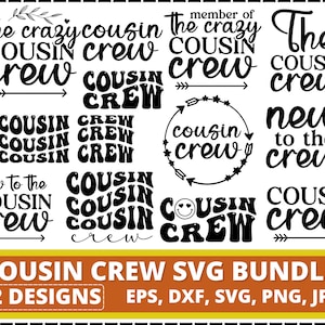 Cousin Crew SVG-Bundle | Passende Cousin Shirts SVG | Familientreffen SVG | Lustige Cousin svg | Kids Cousin Schnittdateien | Cricut Silhouette svg