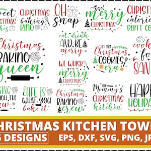 Weihnachten Küchentücher SVG Bundle, Schürze Bundle SVG, lustige Weihnachten SVG, Küche Zitate svg, Urlaub Handtücher svg, Weihnachtsgeschirrtücher svg