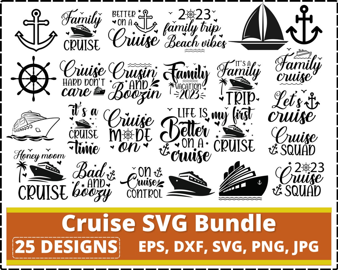 Cruise Svg Bundle, Cruise Ship Svg, Anchor Svg, Boat Svg, Family Trip ...