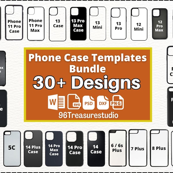 Phone Case Template Bundle, iPhone sublimation template, Templates for Sublimation Blank iPhone Cases, 32 Models Phone Pro Max Template