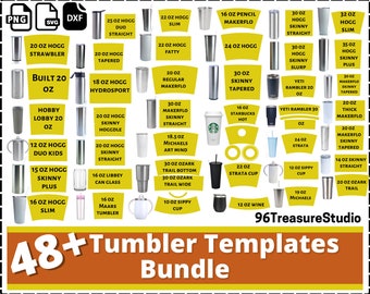 Tumbler Templates SVG Bundle, Tumbler Template SVG, Tumbler Wrap, Tumbler Sublimation, Tumbler Template Cut File Svg Png Dxf, Skinny Tumbler