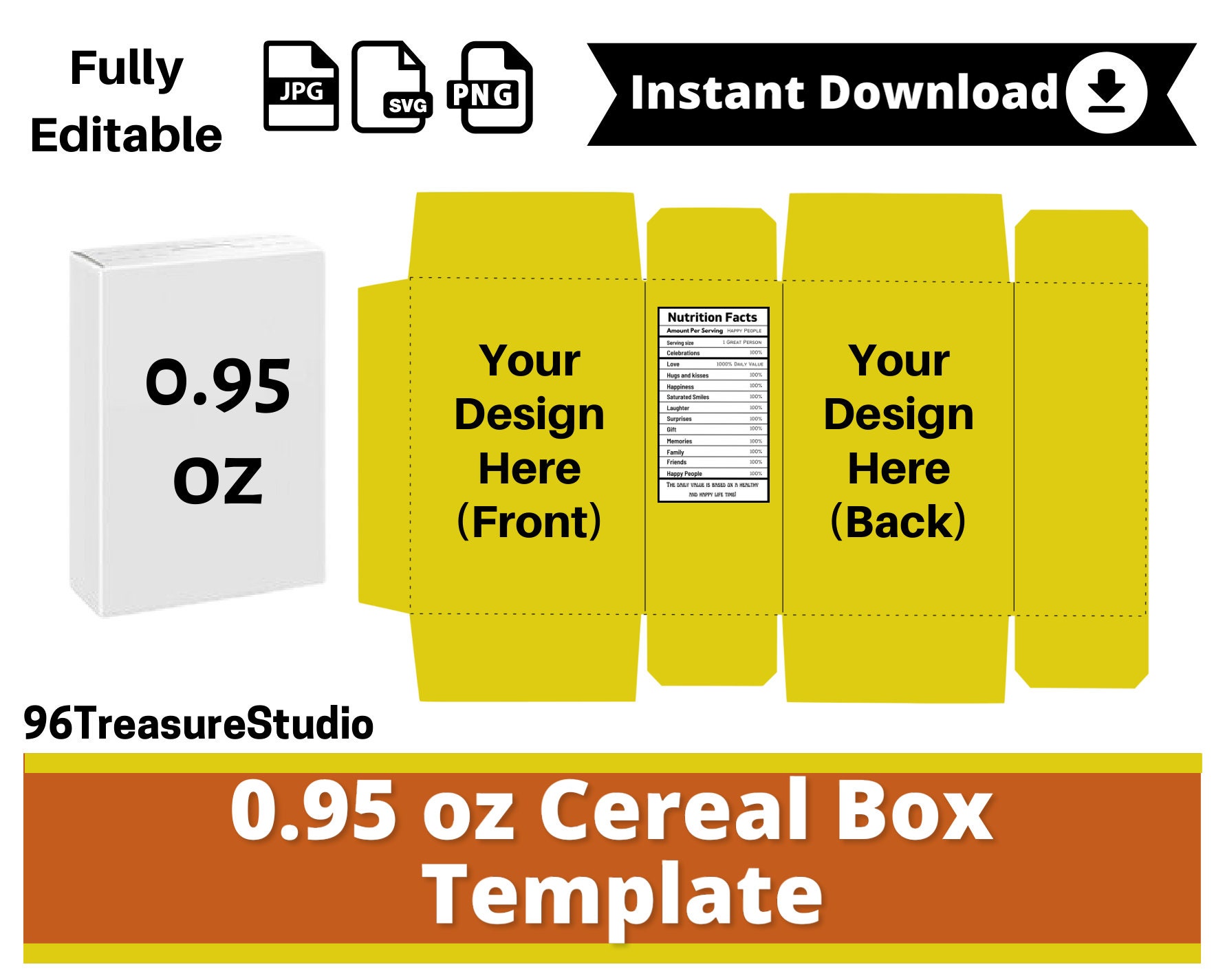 Cereal Box Template, Cereal Packaging Template, Mini Cereal Box Canva Cereal Box Template, Cereal Packaging Template, Mini Cereal Box Canva