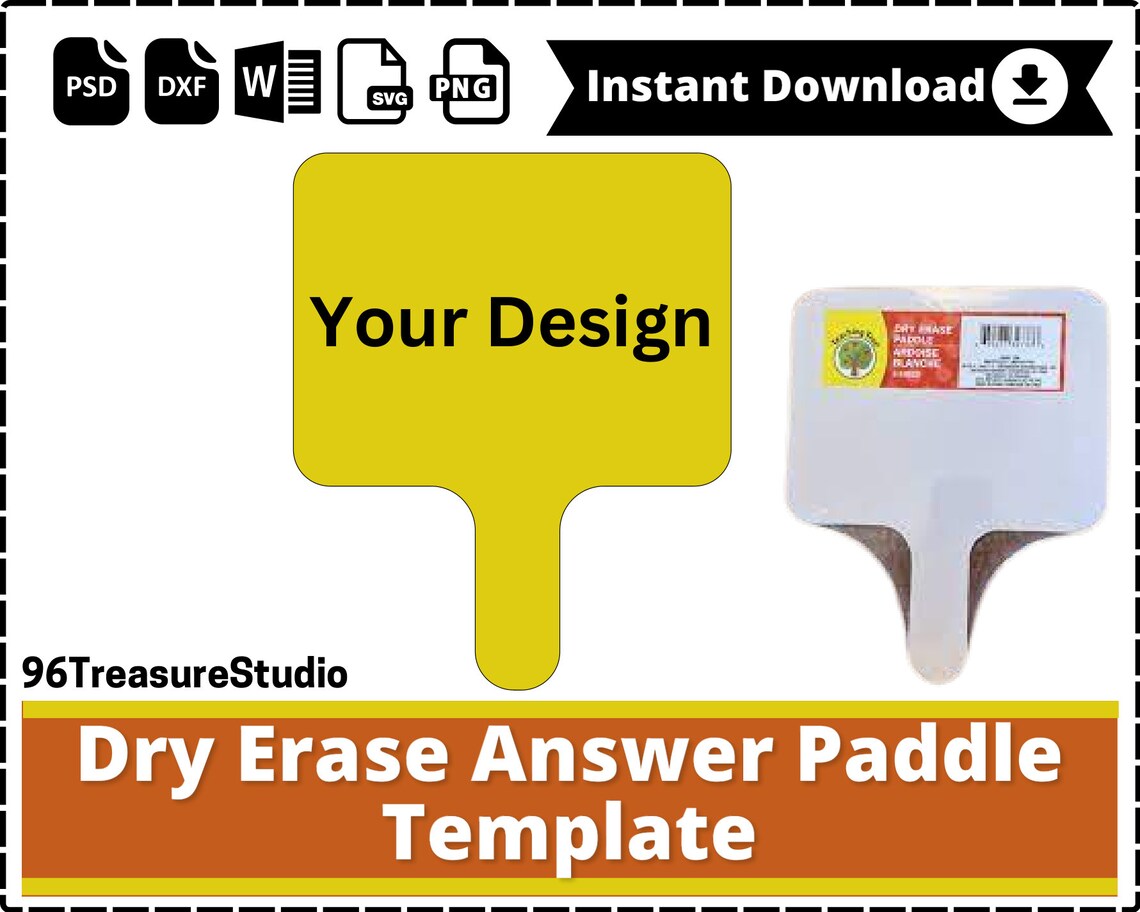 Dry Erase Answer Paddle Template, Canva, PSD, PNG and SVG Microsoft