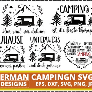 Svg de camping alemán, Svg de camping de corazón, Regalo de camping, Camiseta de camping