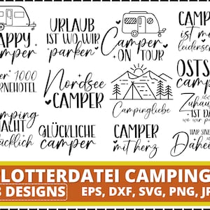 Plotterdatei Camping Wohnwagen SVG, Plotterdatei Camper, Camping Sprüche, Urlaub Camper Svg, Camping Sprüche Schriftzüge, Camper Svg Dxf
