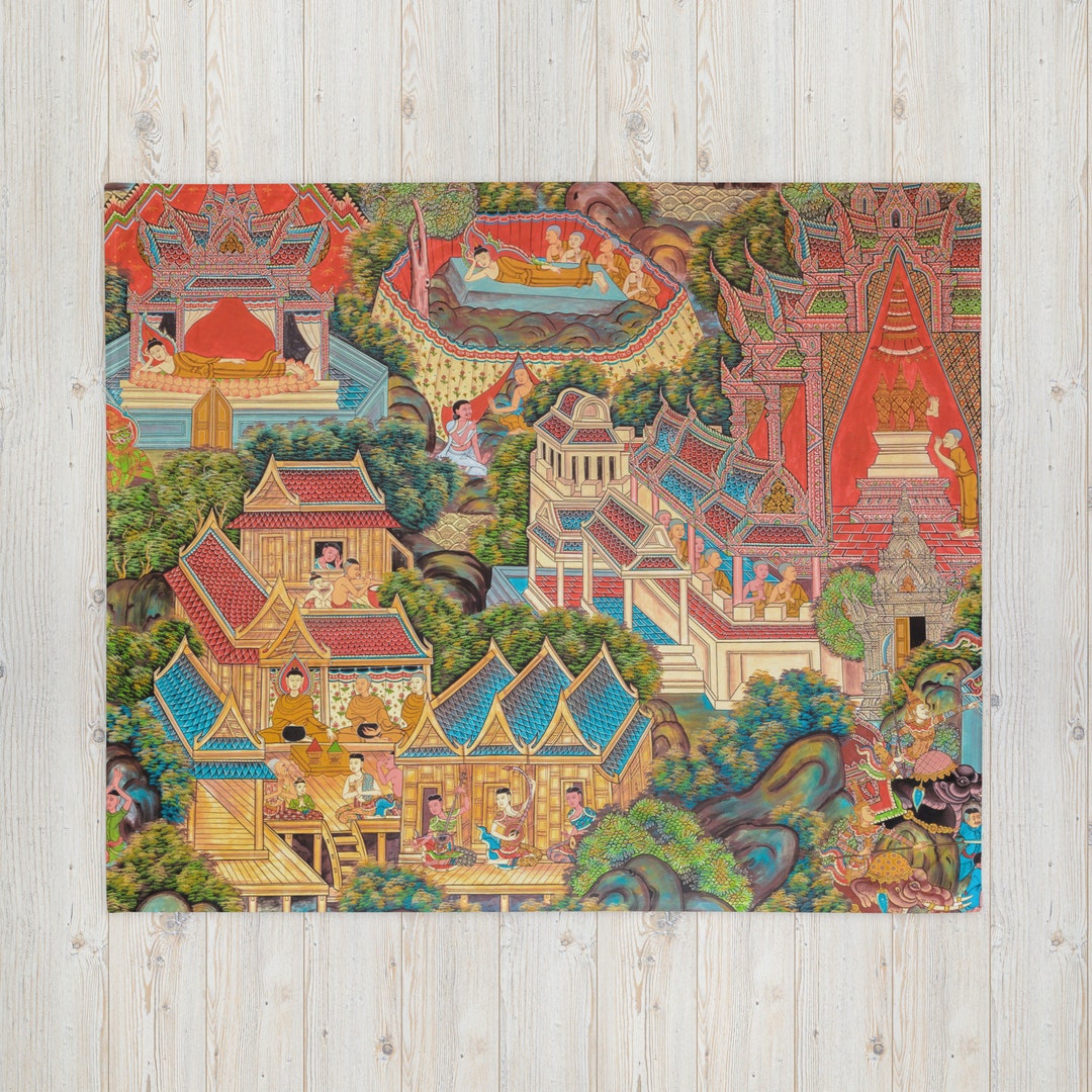 Throw Blanket 50x60 Buddhist Temple Scenic Etsy