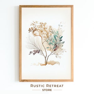 Elegant Botanical Wall Art of a Tree Branch Sketch | Vintage Watercolor Wall Art Painting | PRINTABLE Digital Download