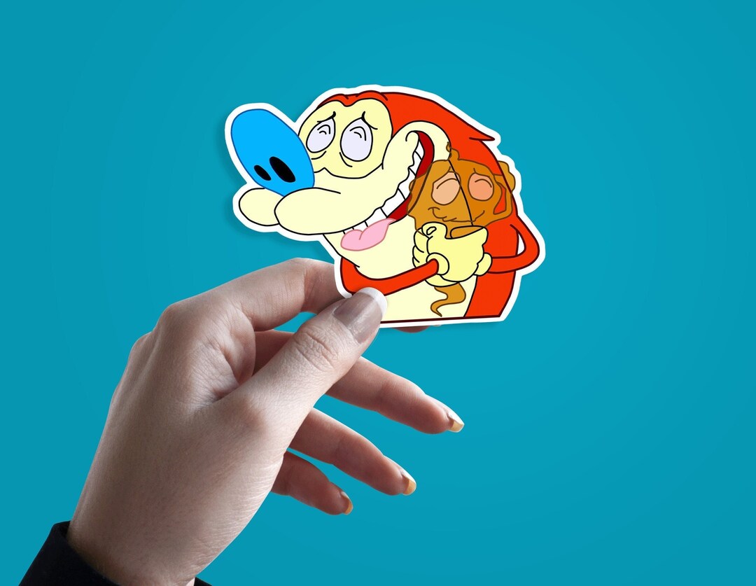Ren & Stimpy Sticker Stimpy and His Fart Vinyl Diecut Decal Etsy
