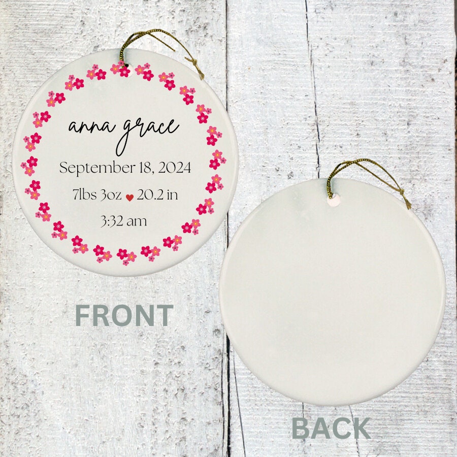 Personalized Baby Ornament, New Parents Gift, Newborn Keepsake Ornament ...
