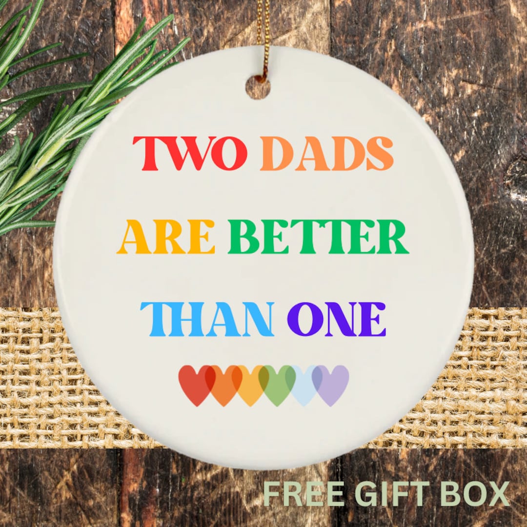 Gay Dads, Gay Dads Gift, Gay Dads Father's Day, Two Dads Ornament, Subtle Pride, Birthday Gift