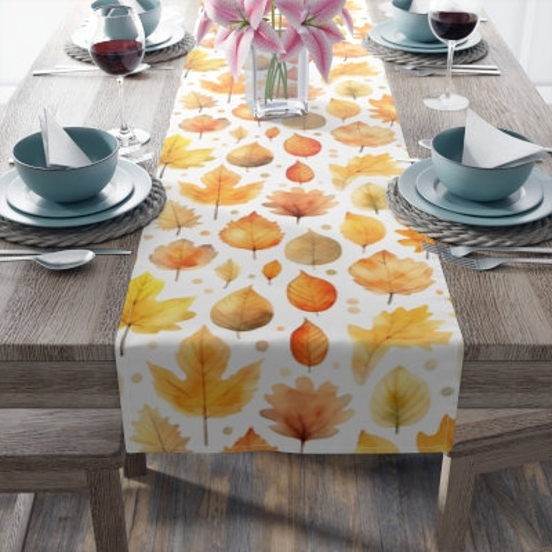 Fall Table Decor Fall Leaves Table Runner Autumn Decor Etsy