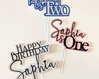 Custom Cake Toppers | Affordable Colourful Birthday Cake Toppers | Any Name & Age | Personalised Cake Party Decor