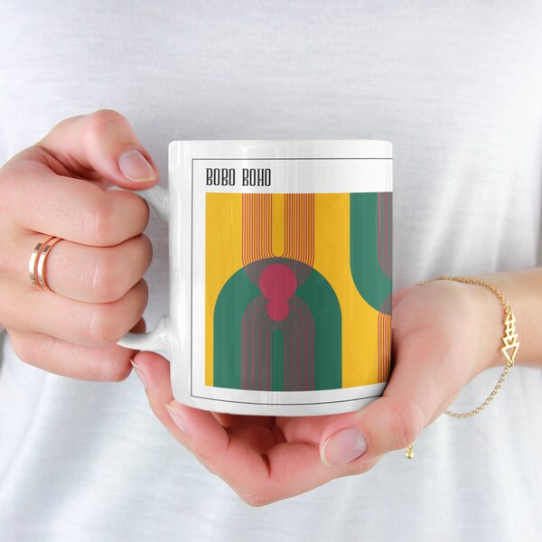 Bobo Boho mug ser. 4 coffee mug| ceramic mug | digital art | | tea cup | boho deco| to-go coffee mugs | gift for her | home décor | retro