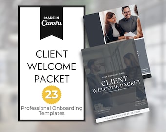 Välkomstpaket för företagskund i Canva-mall | Onboarding-kit för frilansare | Canva-mall för kreativ entreprenör | Direktåtkomst