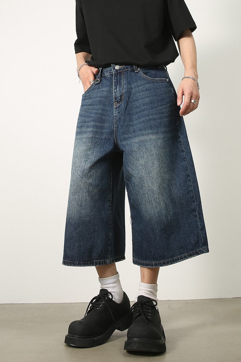 Y2k Baggy Jorts Denim Baggy Jeans for Men Long Jean Shorts - Etsy