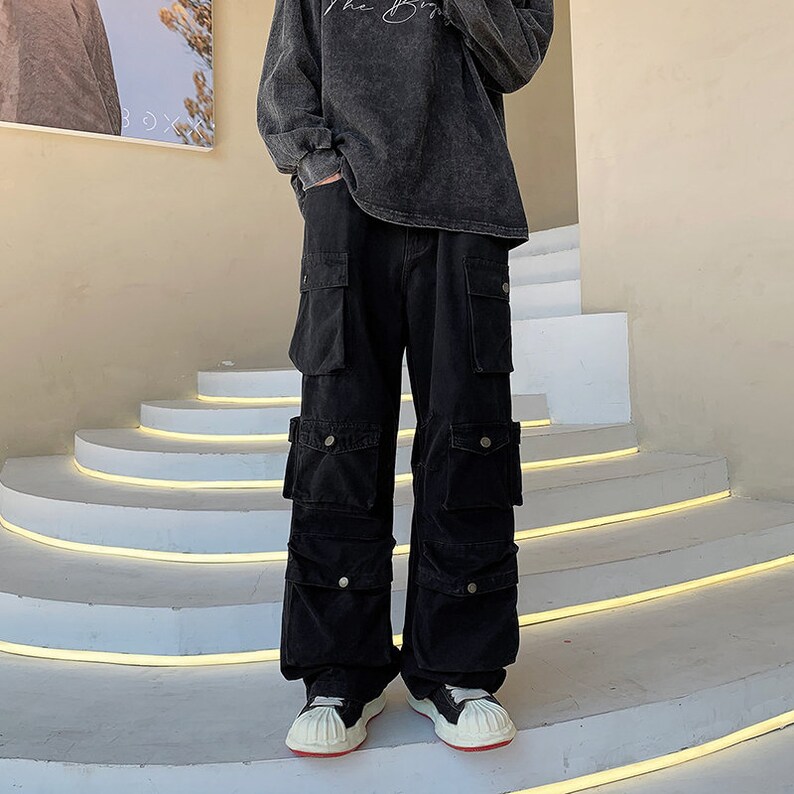Baggy Y2k Cargo Pants Men Hip Hop Cargo Drip Multipocket Etsy