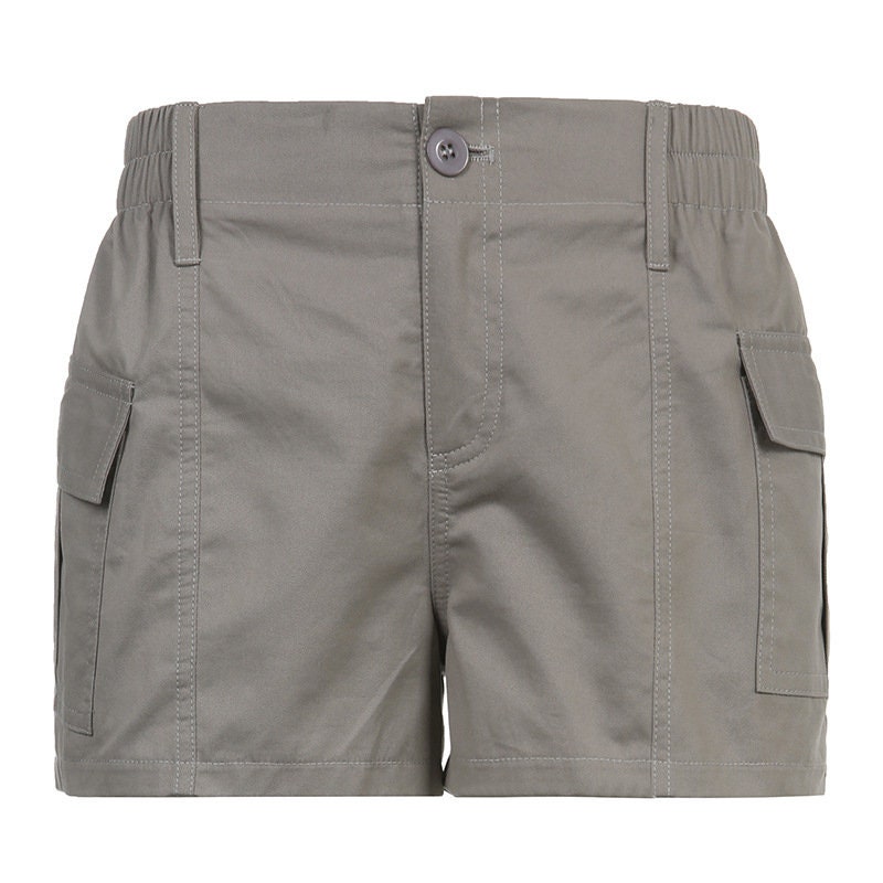 Retro Y2k Low Waist Y2k Cargo Shorts Gray & Black Cargo Shorts - Etsy