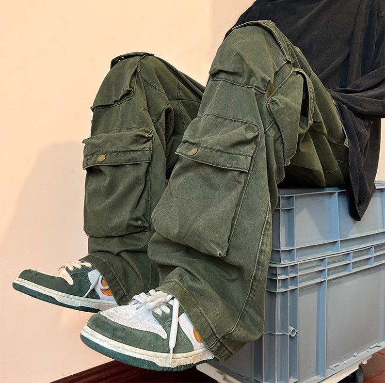 Y2k Baggy Cargo Pants Man Parachute Cargo Pants Drip Multi Etsy