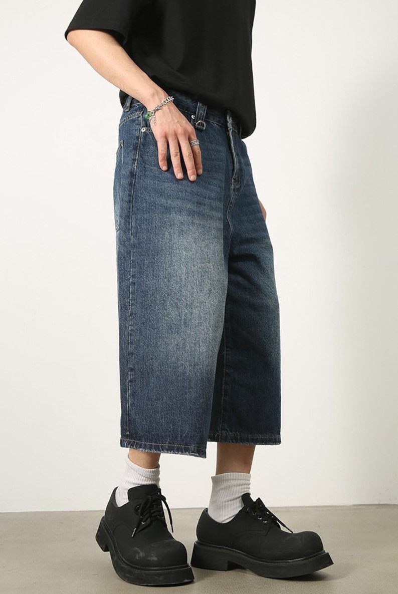 Y2k Baggy Jorts Denim Baggy Jeans for Men Long Jean Shorts - Etsy