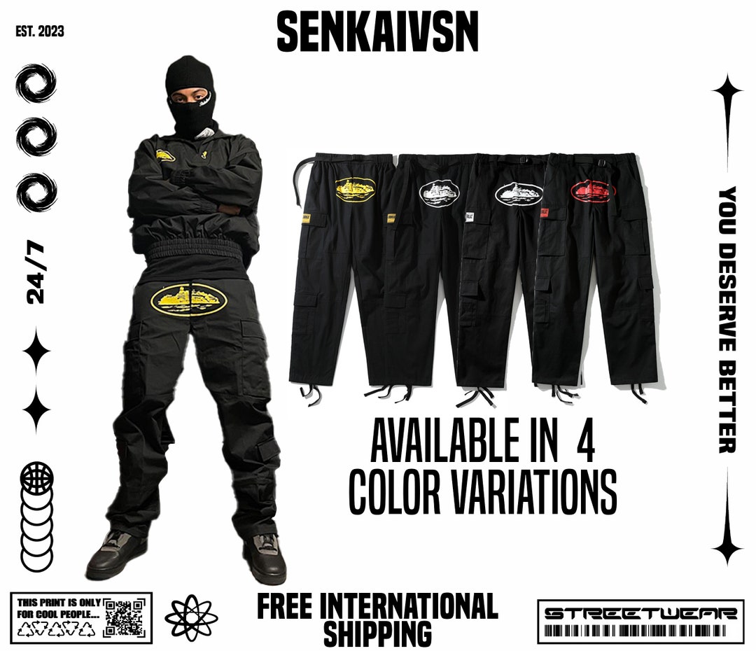 Cortiez Y2k Cargo Pants Drip Baggy Black Guerillaz Cargos Etsy