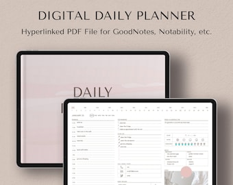 Daily Digital Planner for iPad Goodnotes, Daily Schedule, Diary Planner, 365 Day Planner, Daily Monthly Planner, Digital Agenda, To-Do List