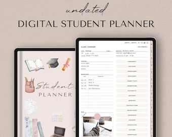 Digital Student Planner for Goodnotes, Undated Academic Organizer iPad