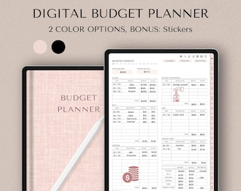 Digital Budget Planner for iPad, Goodnotes Finance Tracker Templates (Digital Download)
