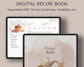 Digitales Rezeptbuch, GoodNotes iPad Kochbuch, (PDF)