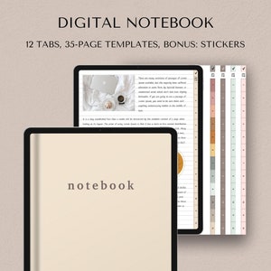 Digital Notebook, Goodnotes Notebook, Student Notebook, Hyperlinked iPad Notebook, Notability Notebook, Goodnotes Notebook Template