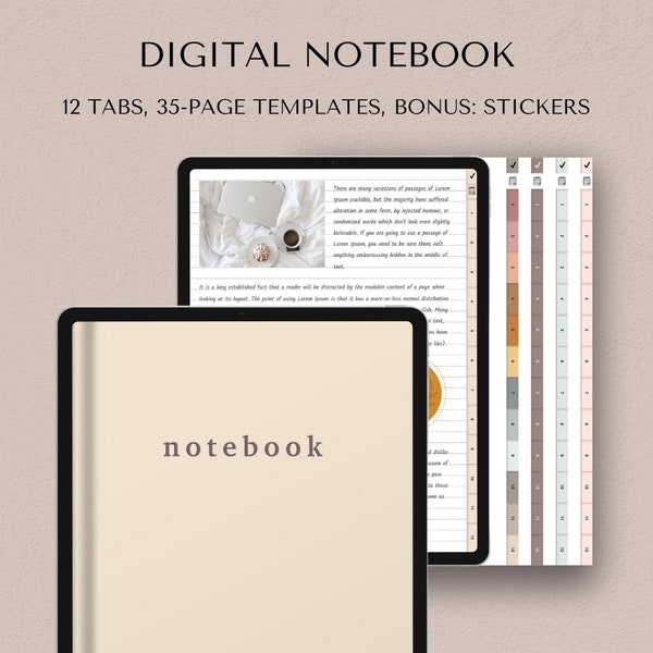 Digitales Notizbuch, Goodnotes-Notizbuch, Studenten-Notizbuch, Hyperlink-iPad-Notizbuch, Notability-Notizbuch, Goodnotes-Notizbuch-Vorlage