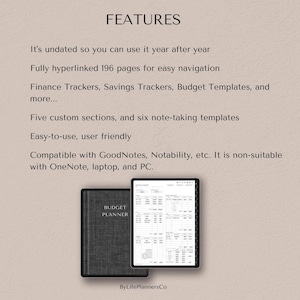 Digital Budget Planner for iPad, Goodnotes Finance Tracker Templates (Digital Download) image 2