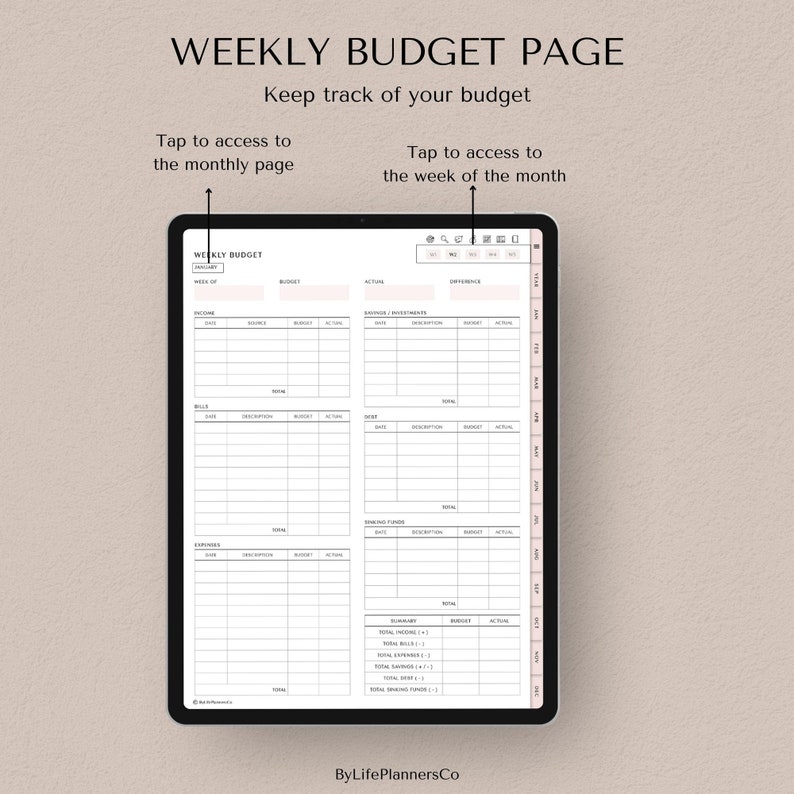 Digital Budget Planner for iPad, Goodnotes Finance Tracker Templates (Digital Download) image 7