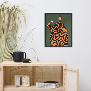 Framed Poster, Illustration Art, Women and Wine