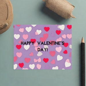 HAPPY VALENTINE'S DAY Herzen Postkarte, Valentinstag Postkarte, digitale Postkarte, druckbare Postkarte, Instant Download, png Datei.