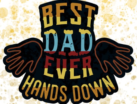 Best Dad Ever Hands Down PNG File, Father's Day Digital Post Card ...