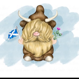Highland Cow Gonk mit Pastell Hintergrund digitaler Kunst download ~ Sublimation PNG Bild ~ Kommerzielle Lizenz inklusive