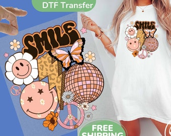 Retro Graphic Collage Direct to Film Transfer for Shirts, Ready to Press Custom and Licensed DTF Transfer, Full Color Transfer, DTF Transfer