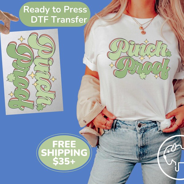 Cute Retro "Pinch Proof" Direct To Film Transfers, Ready to Press Printed DTF Transfers, DTF Heat Press Transfers, DTF T-Shirt Transfers