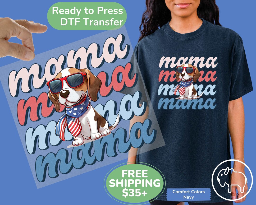 Beagle Dog Mama Direct to Film Transfers, Ready to Press DTF Transfers ...