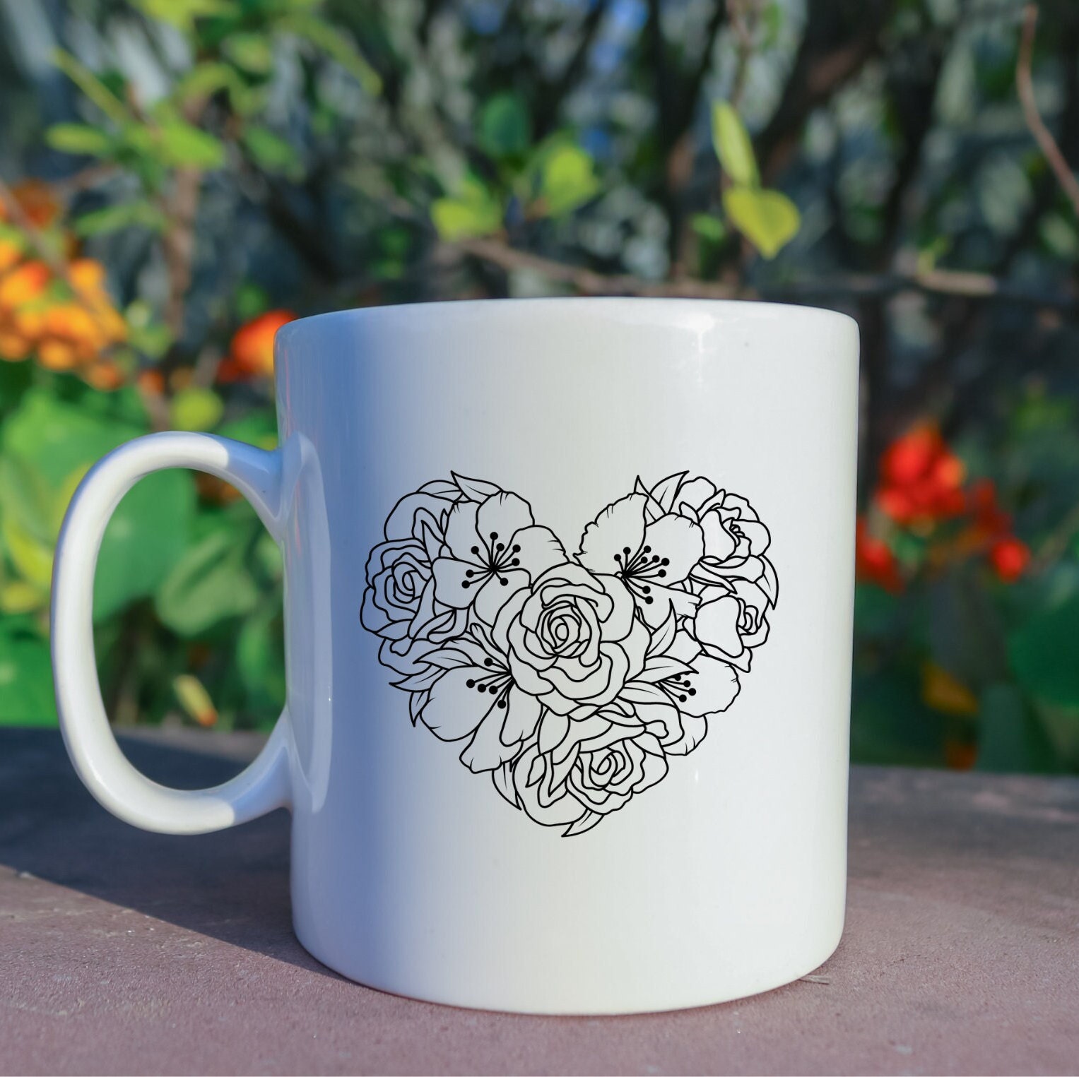 Flower Heart SVG Design for Tshirt Heart SVG for Cricut Etsy